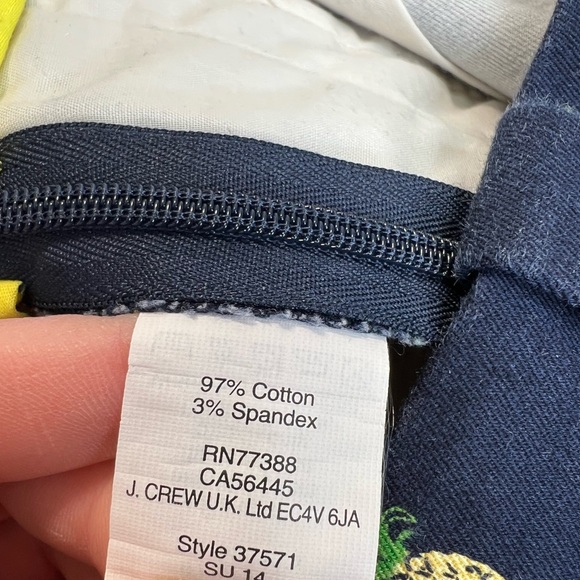 J. Crew Pineapple Print Stretch Chino Shorts Size 12 - Picture 10 of 12
